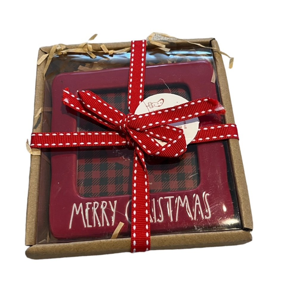 Rae Dunn Merry Christmas Picture Frame Ornament 4"x4"